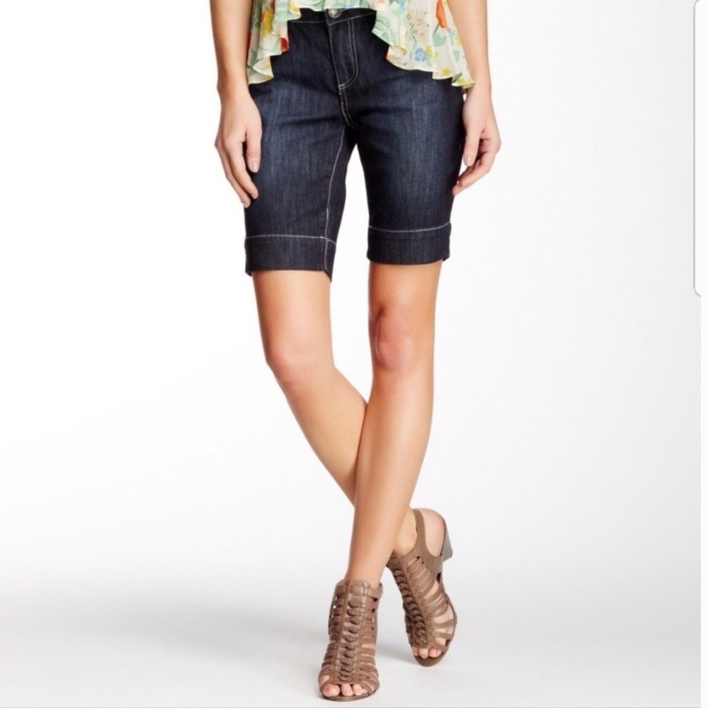 Kut From The Kloth 6 Women's Denim Jeans Shorts Bermuda Dark Indigo Stretch